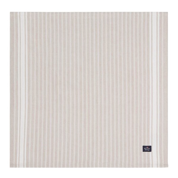 Lexington Icons stripete oxfordserviett 50x50 beige/hvit