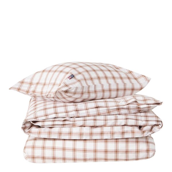 Lexington Sengesett 140x220 cm lyocell/bomull pin point rutete white/fudge