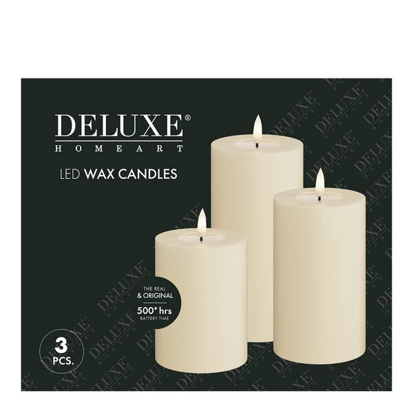 DeluxeHomeart LED kubbelys 3 stk krem