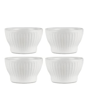 Aida Groovy stentøy eggeglass 4 stk gaveeske hvit