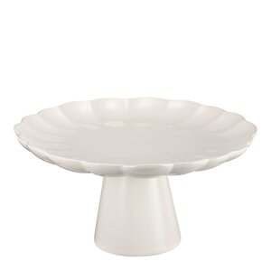 Stiernholm Lotus kakefat på stett 27 cm krem