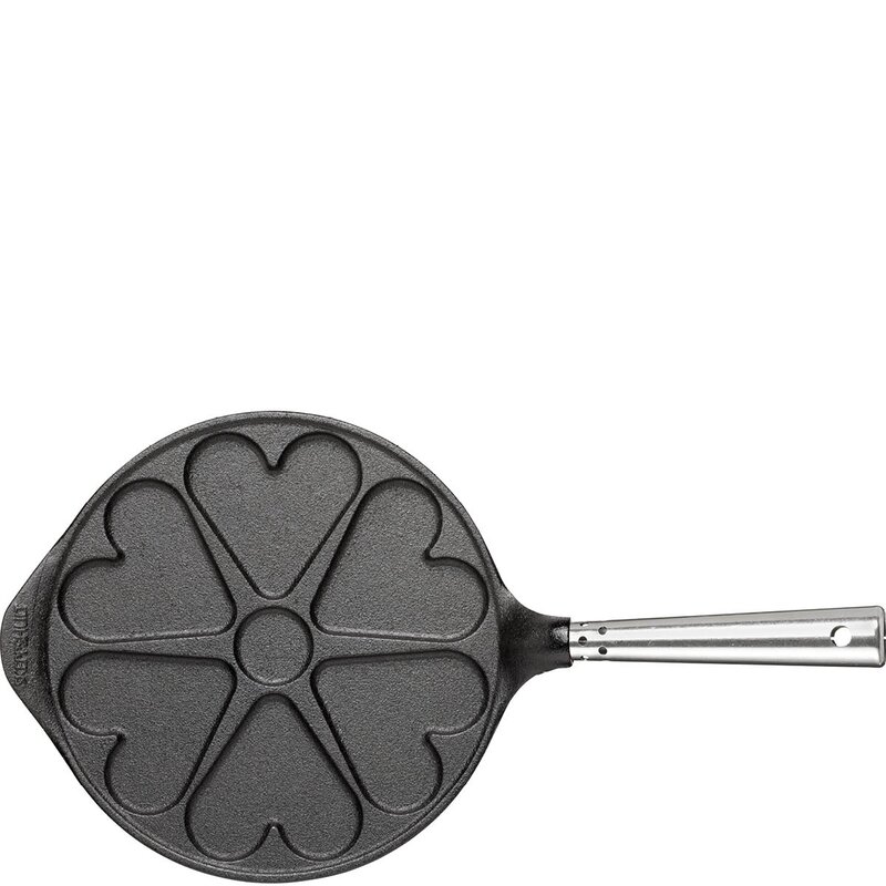 Skeppshult Professional hjerteformet lappepanne med stål håndtak 23 cm støpejern
