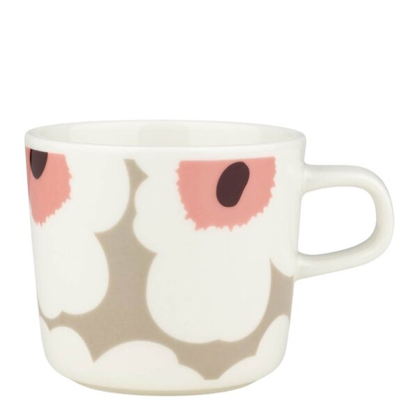 Marimekko Oiva Unikko kopp 20 cl hvit/vinrød