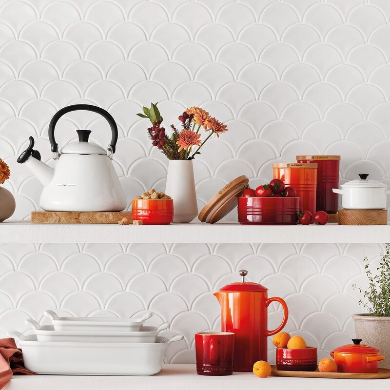 Le Creuset Heritage rektangulær form 19 cm white