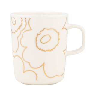 Marimekko Piirto Unikko krus 25 cl hvit/gull