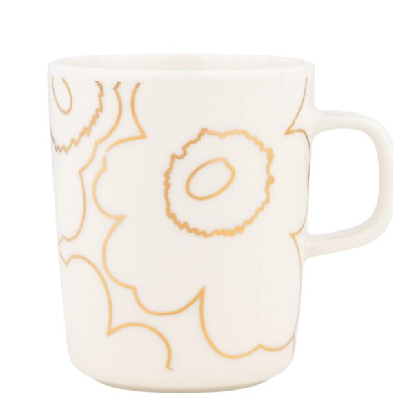 Marimekko - Piirto Unikko krus 25 cl hvit/gull