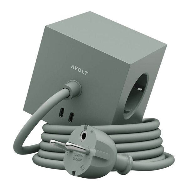 Avolt Square 1 USB-C kabel 3 m Oak Green