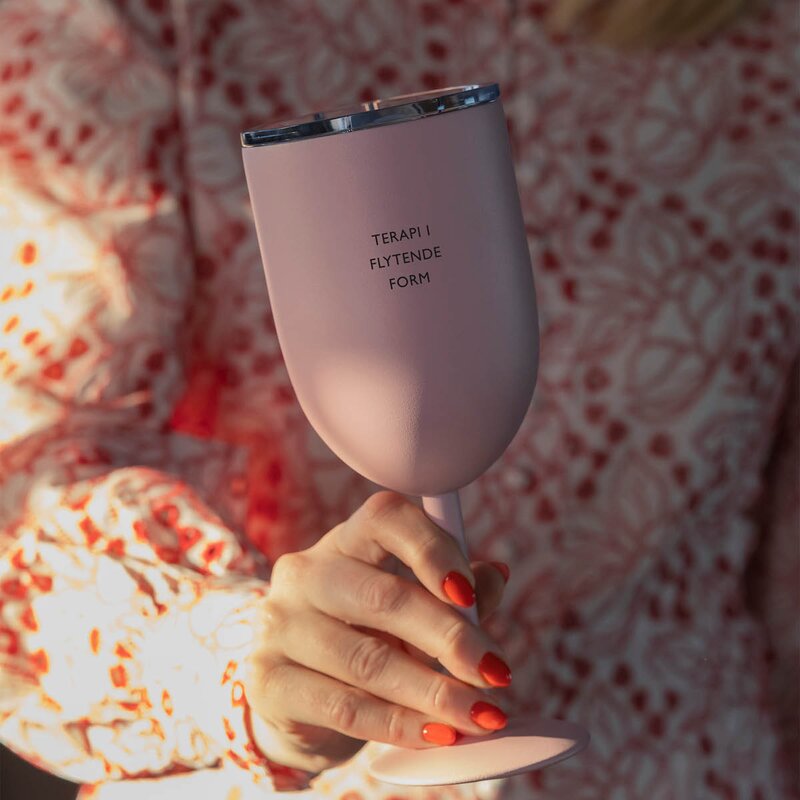 Pictureit Termo vinglass TERAPI I FLYTENDE FORM 40 cl lys rosa