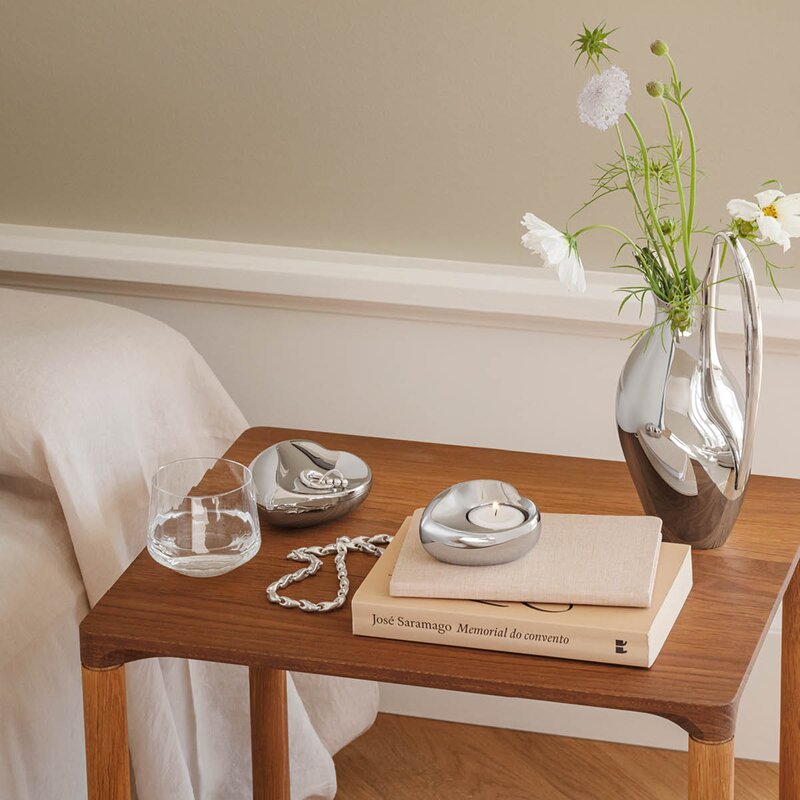 Georg Jensen Heart telysholder 8,6 cm blank
