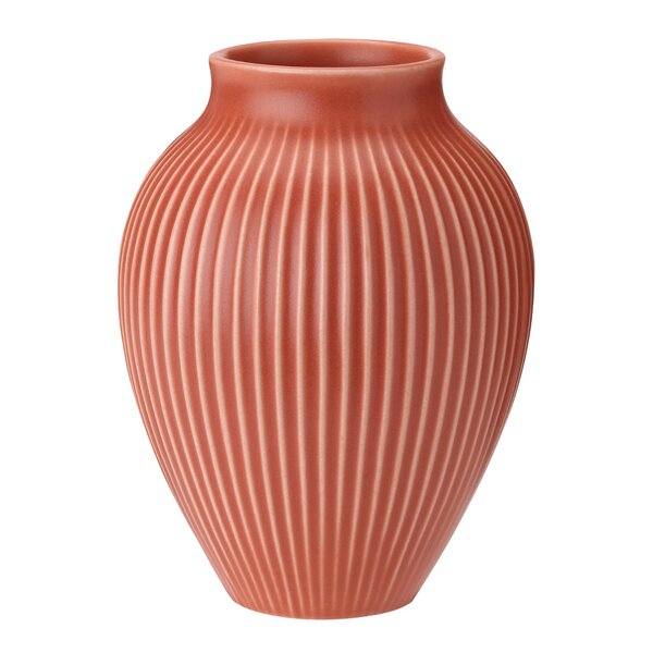 Knabstrup Keramik Ripple vase 20 cm korall