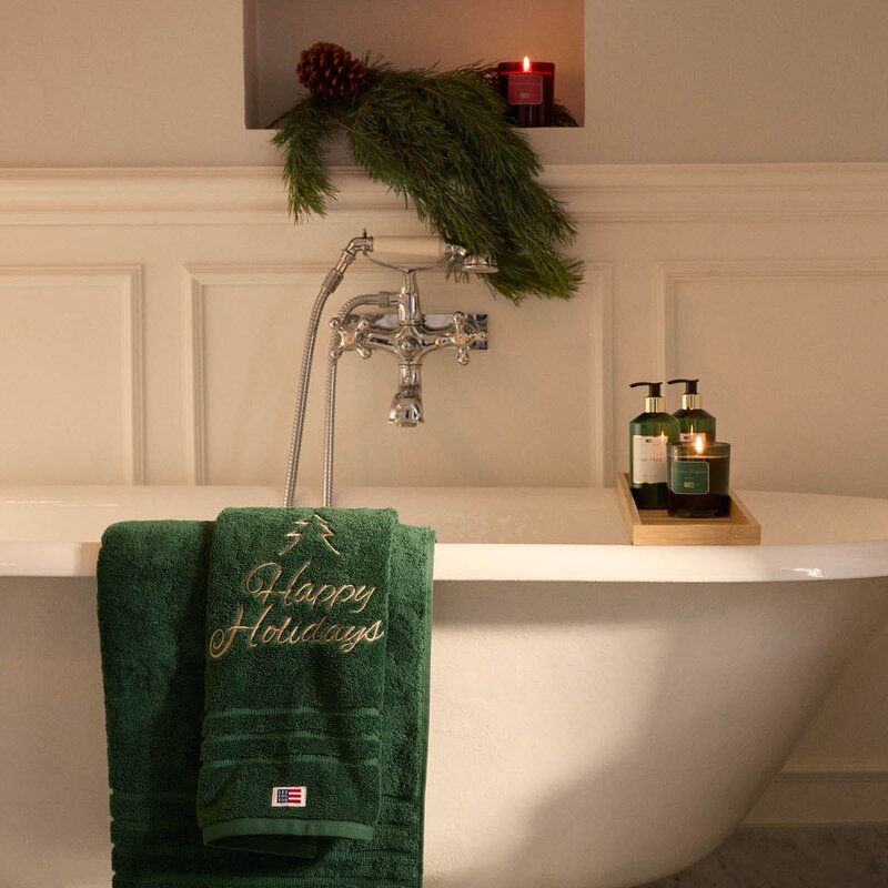 Lexington Original håndkle Happy Holidays 50x70 cm juniper