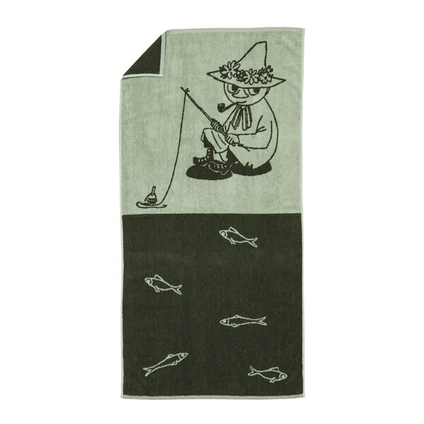 MoominArabia Mummi badehåndkle 70x140 cm Snusmumrikken grønn