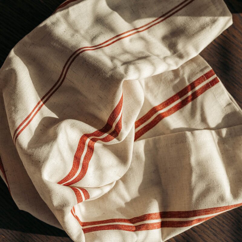 Stiernholm Elsa kjøkkenhåndkle 50x70 cm natur/rød