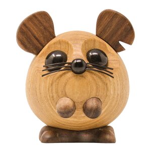 FableWood Ingolf mus trefigur 9 cm ask/valnøtt