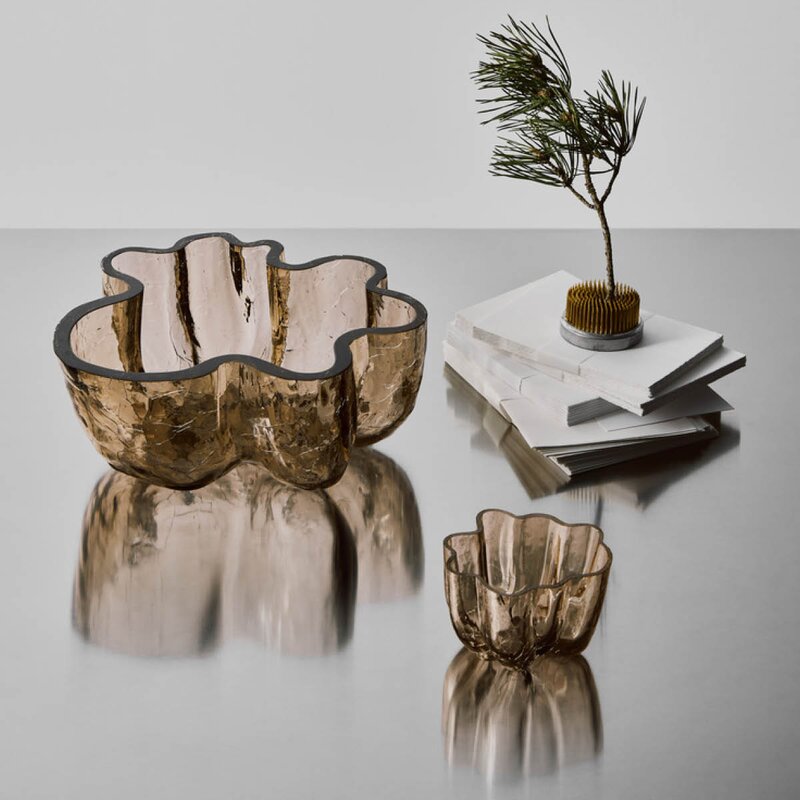 Kosta Boda Crackle lyktglass 5,8 cm taupe