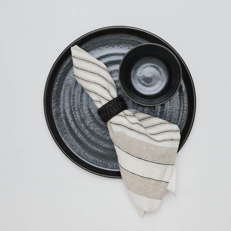 Tell Me More Noah tøyserviett 50x50 cm beige stripe