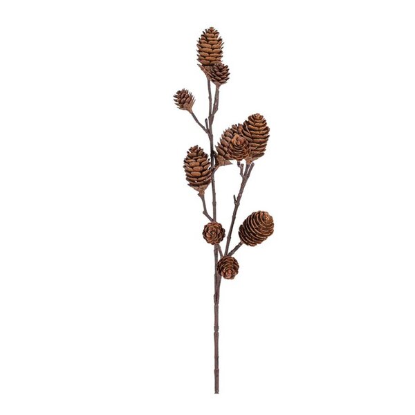 Mr Plant - Kvist med kongle kunstig snittblomst 70 cm brun