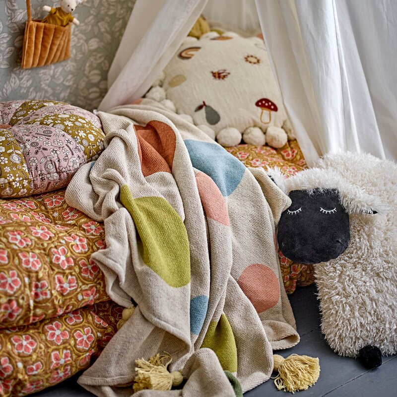 Bloomingville MINI Pledd Clennie 160x130 cm natur