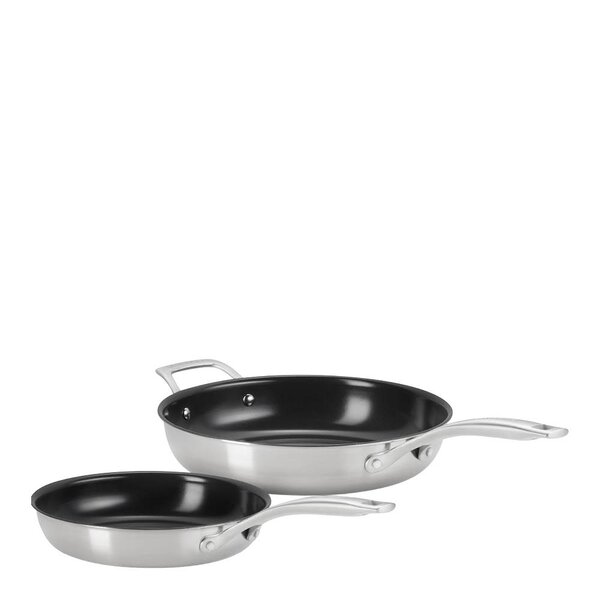 Le Creuset Essential 3-ply stekepannesett 24+28 cm stål/keramisk
