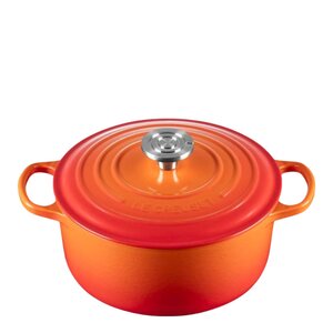 Le Creuset Signature støpejernsgryte rund 4,2L 24 cm volcanic/crucible knob