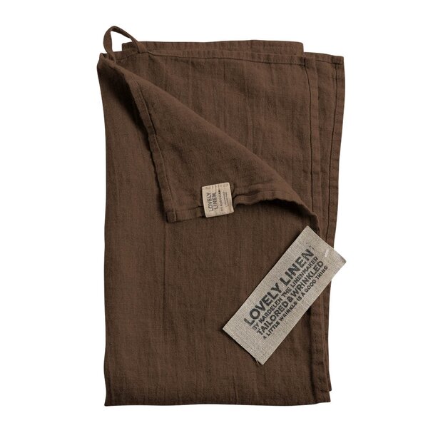 Lovley Linen Lovely kjøkkenhåndkle lin 45x70 cm Chocolate