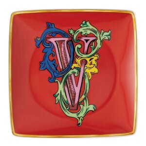Versace Alphabet skål 12 cm kvadratisk V
