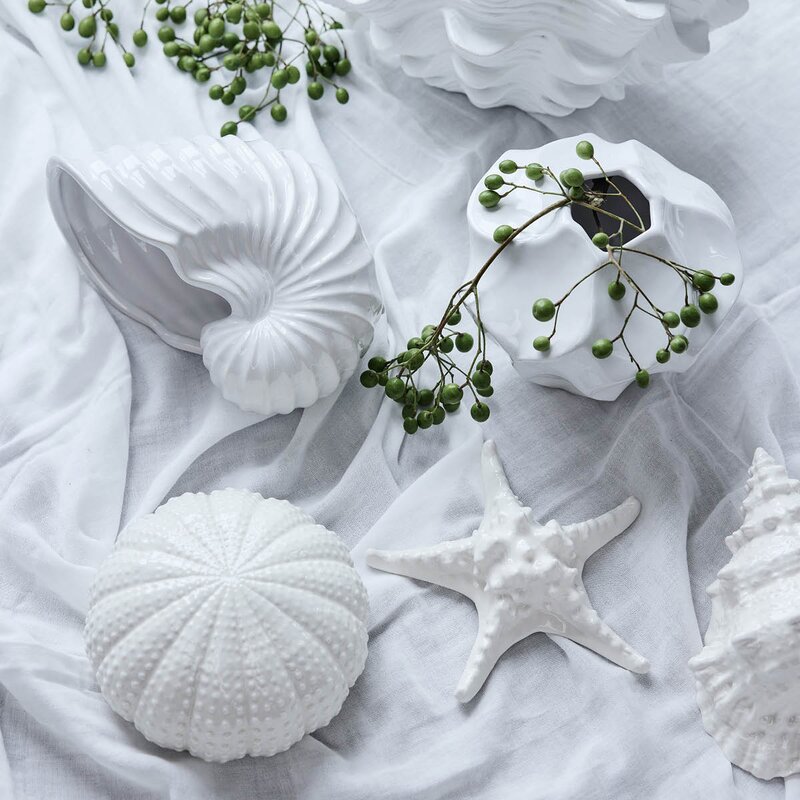 Lene Bjerre Shellille dekorasjon 8 cm hvit