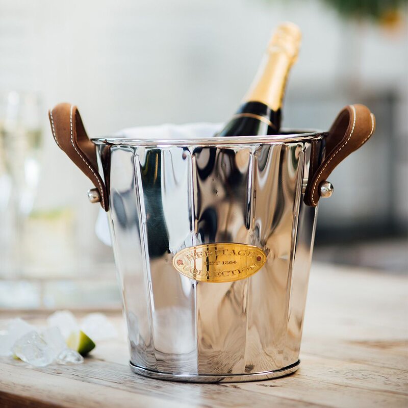 Culinary Concepts Heritage vinkjøler med lærhåndtak sølv