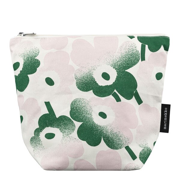 Marimekko Mini Unikko toalettveske 28x24 cm hvit/rosa/grønn