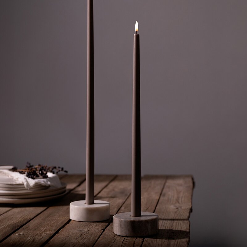 Uyuni Lighting Taper Candles Led kronelys 2,3x55 cm 2 stk sandstone