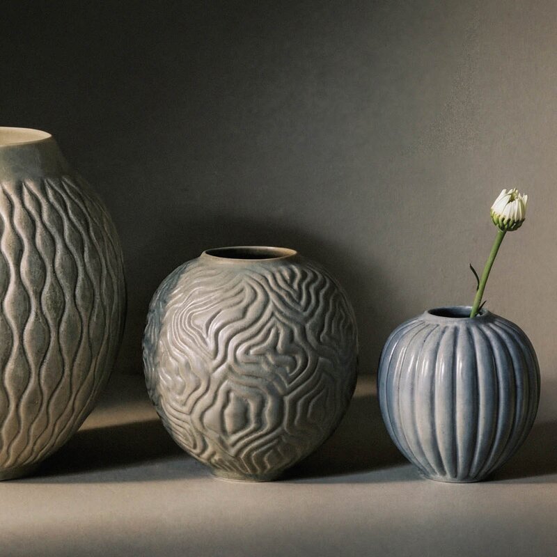 Knabstrup Keramik Solum vase 24 cm ash