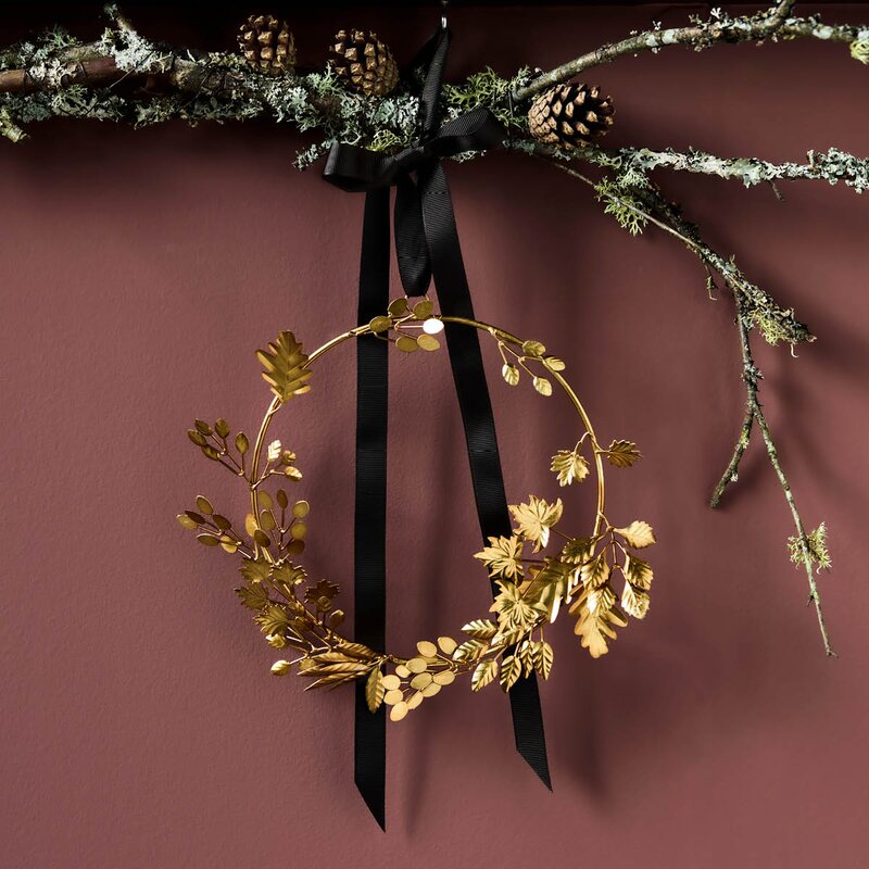 House Doctor Mix krans 21 cm antikk gull