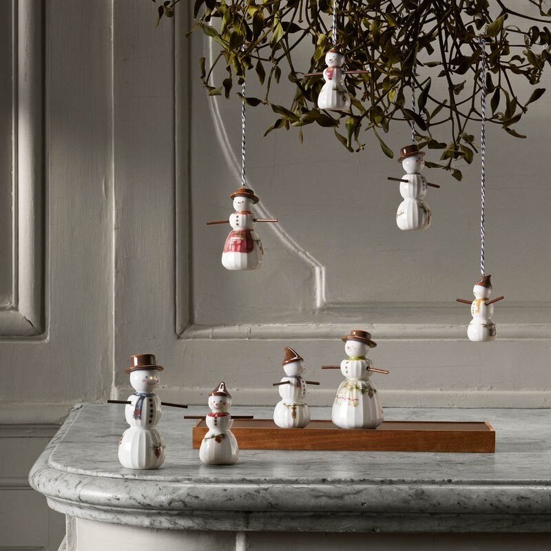 Kähler Hammershøi Christmas snøjente 8 cm hvit m/ dekor