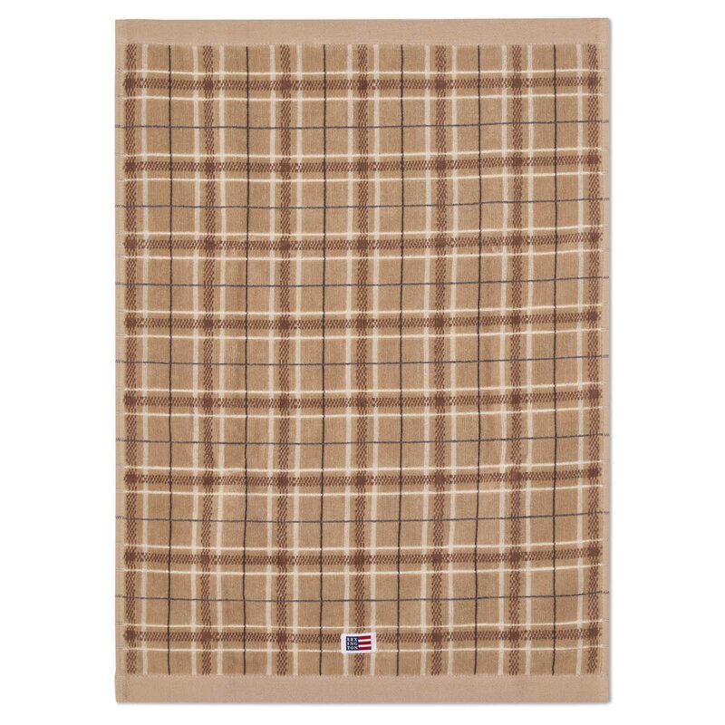 Lexington Rutete velourhåndkle 50x70 cm 2 stk beige/grå/lysbeige