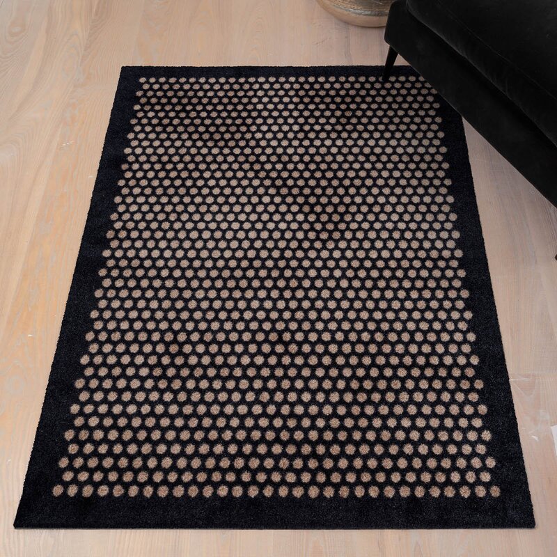 Tica Copenhagen Dot gulvmatte 130x90 cm svart/sand