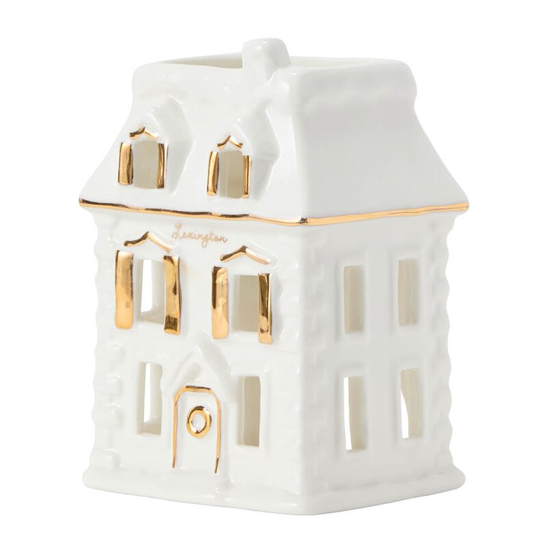 Lexington House lantern lyslykt 9x10 cm hvit/gull