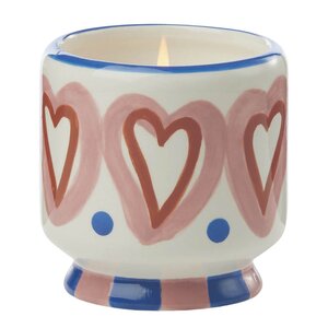 Paddywax Adopo duftlys roeswood vanilla Hearts rosa 