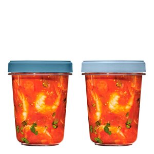 Oxo Twist & Stack oppbevaringsboks 94,6 cl 2 stk klar/blå
