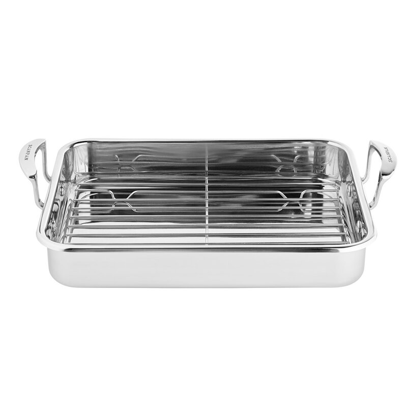 Scanpan Impact langpanne m/rist 42,5x26 cm stål
