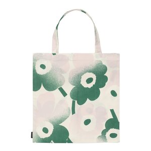 Marimekko Pieni Unikko handlenett 42x43 cm hvit/rosa/grønn