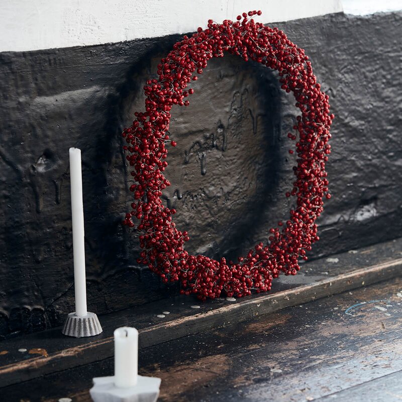 House Doctor Winter krans 33 cm rød