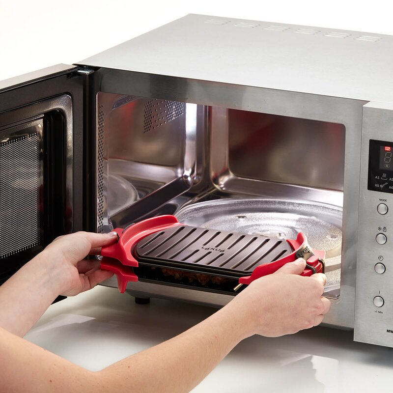 Lékué Grill XL for mikrobølgeovn 30x21 cm rød