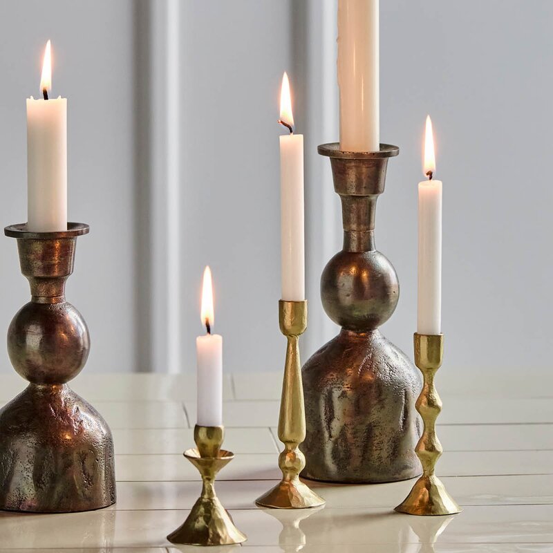 House Doctor Lysestake Castle 3 stk antikk messing