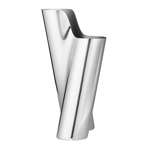 Georg Jensen Lituus vase liten 22,8 cm blankt stål