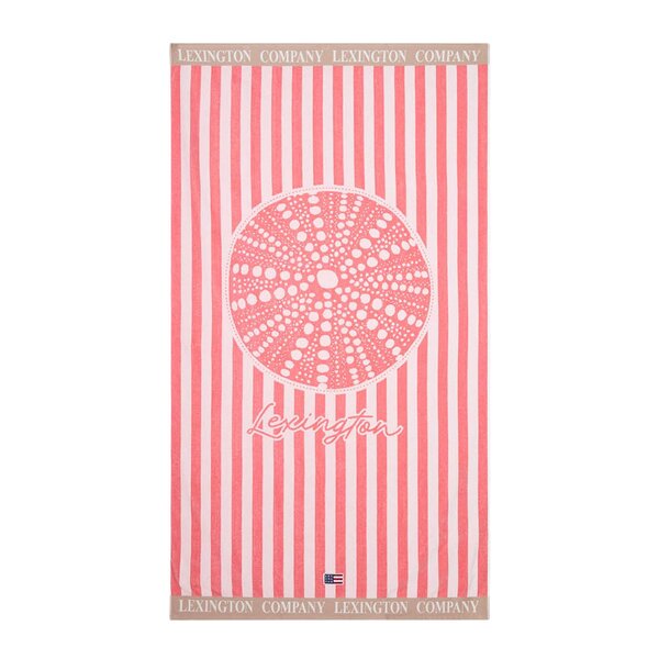 Lexington Strandhåndkle 180x100 cm velur/frotté rosa/hvit/beige