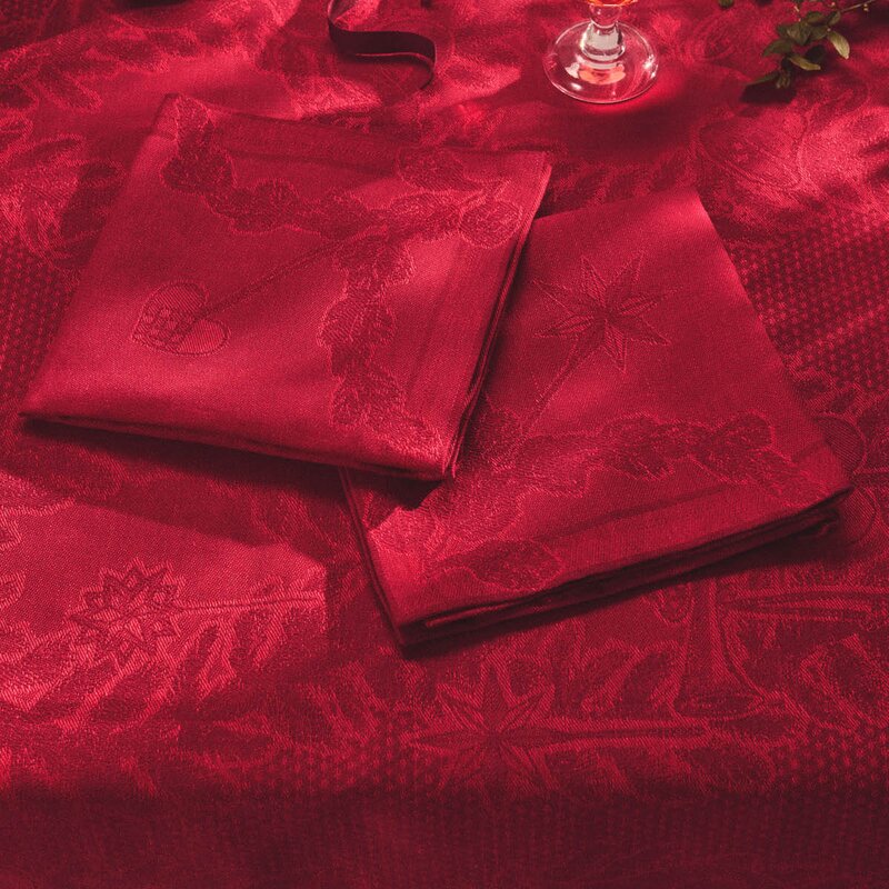 Royal Copenhagen Stjerne Riflet Jul duk 145x320 cm rød