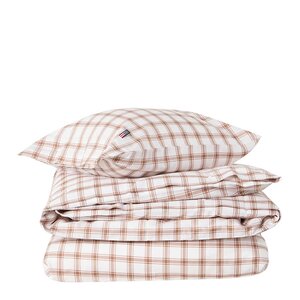 Lexington Sengesett 200x220 cm lyocell/bomull pin point rutete white/fudge