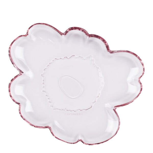 Marimekko Unikko asjett 20 cm blomsterform rosa