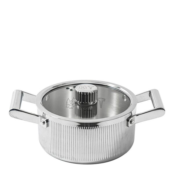 Vargen & Thor Glima gryte 2L med lokk blankt stål