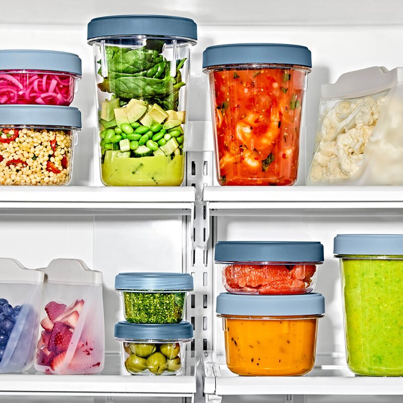 Oxo Twist & Stack oppbevaringsboks 59,2 cl 2 stk klar/blå